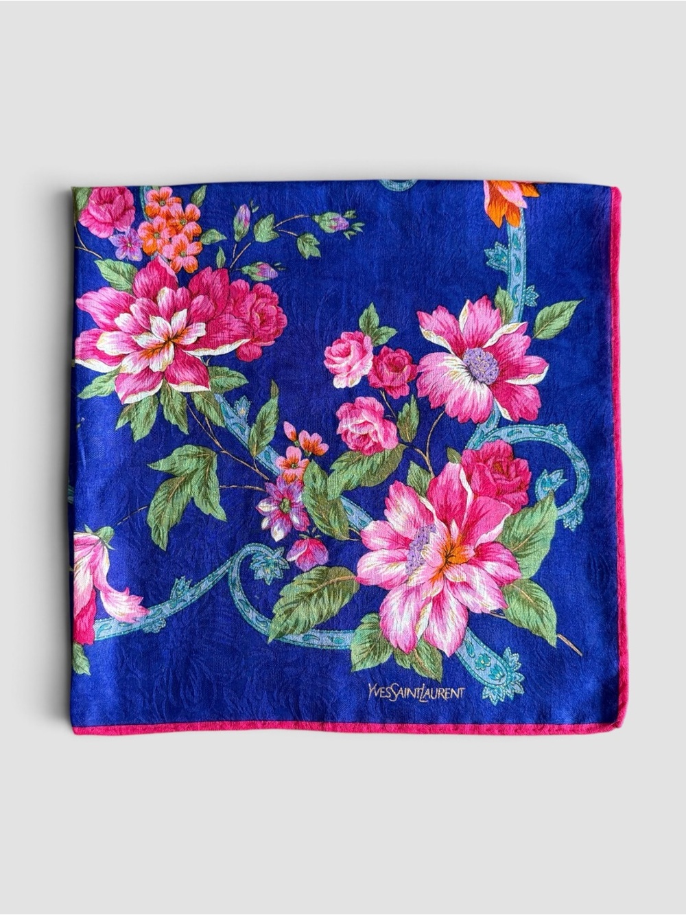 Yves Saint Laurent Cotton Floral Print Bandana
